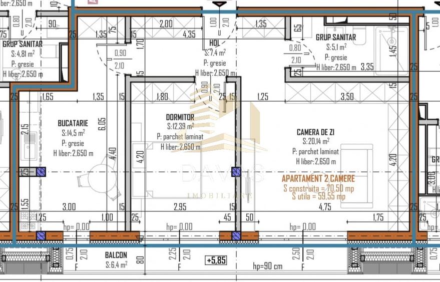 Apartament de 3 camere semidecomandat | Bloc nou Baciu - 1