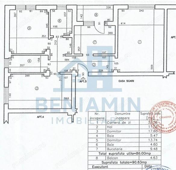 Apartament 3 camere decomandat etaj 1 an 2009 centrala parcare - 1