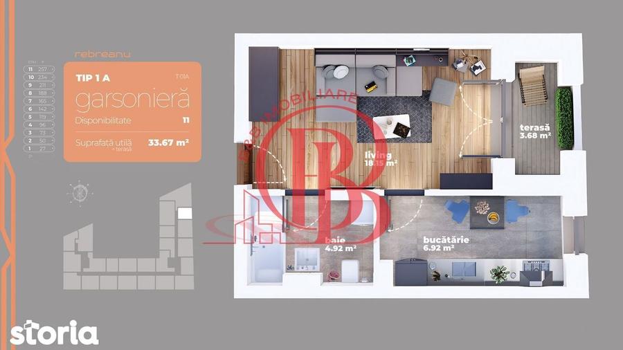 Garsoniera Titan Auchan 1 Decembrie 1918, Sector 3 - 6