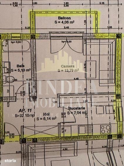 Apartament decomandat 36mp , etaj 1 Giroc- Esso, parcare proprie - 12