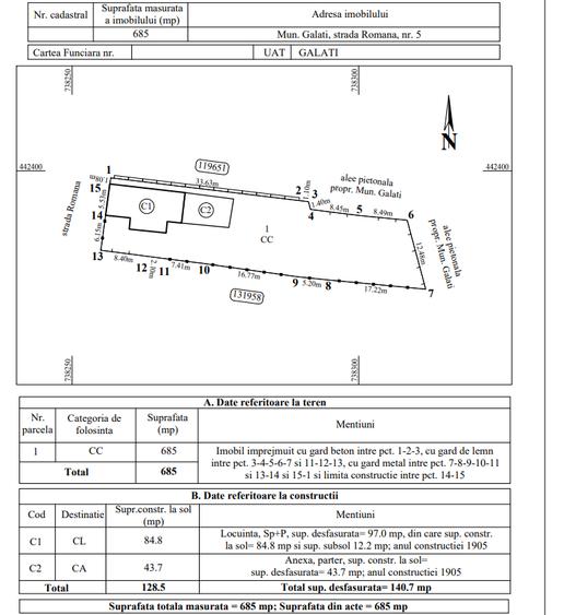 Vand teren  685mp,  str. Romana nr.5 - 1