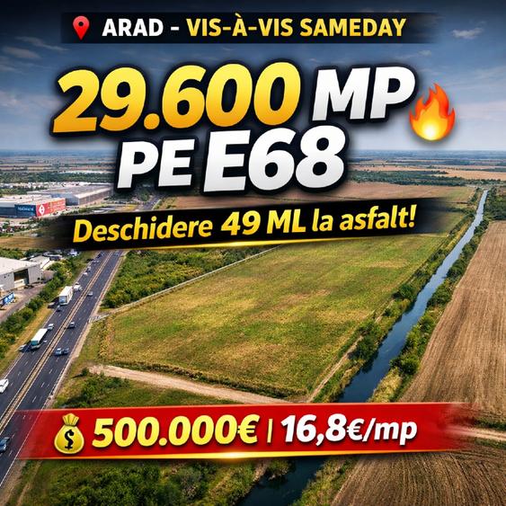 Teren extravilan de vânzare – Orașul Arad, jud. Arad (Vis-a-vis de Sameday) - 6