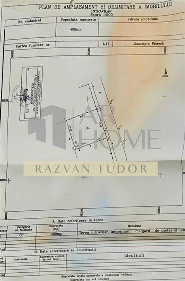 Teren intravilan 406m2 , Ploiesti , zona UPG - 4