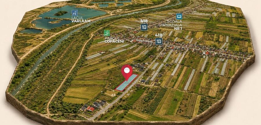 Teren Construcții intravilan de 705 mp, în Copăceni