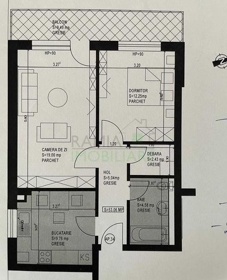 Apartament cu 2 camere decomandat, mobilat în Tractorul
