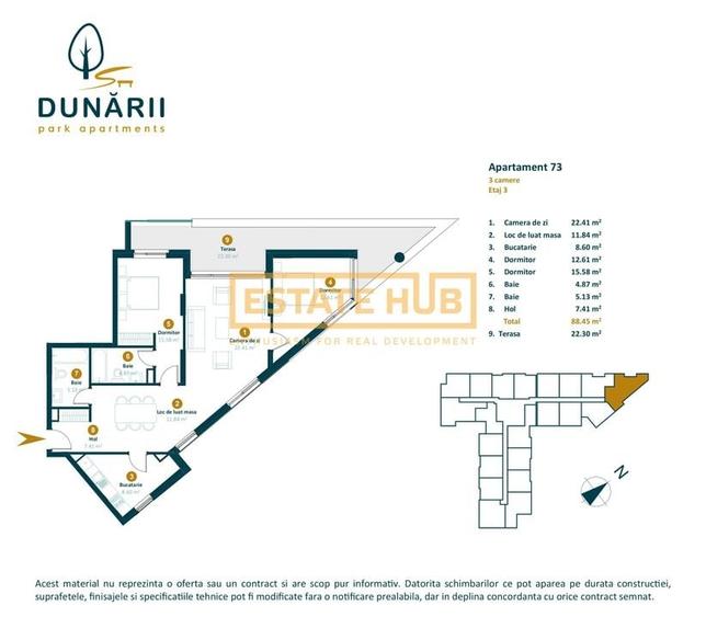 Apartament cu CF 3 camere recompartimentate in 4 camere langa viitorul Parc Est - 2