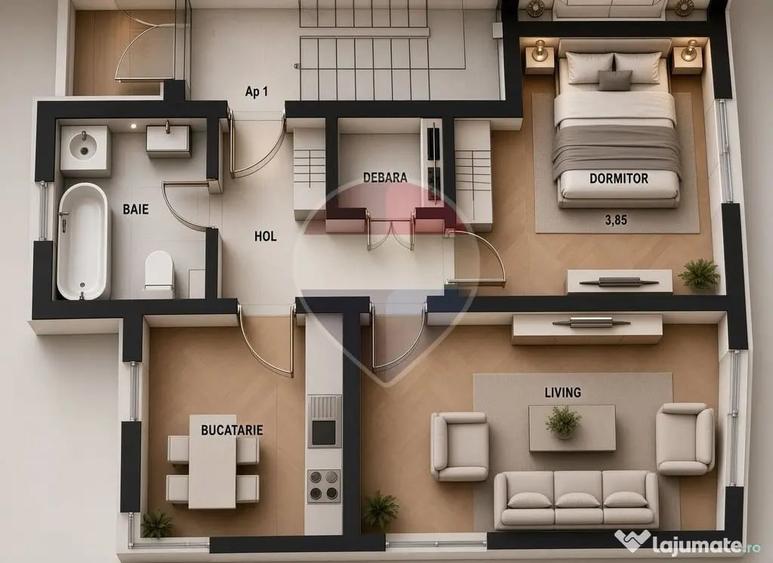 Apartament cu 2 camere decomandat în IAR