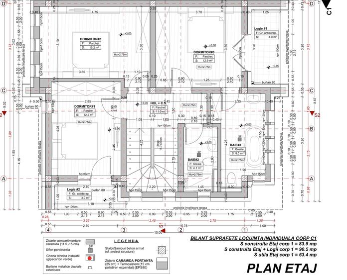 Duplex P+E, 5 cam, sup. utila 119 mp, teren 247 mp Floresti - 5