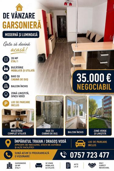 Garsonieră nedecomandată în Exterior Vest