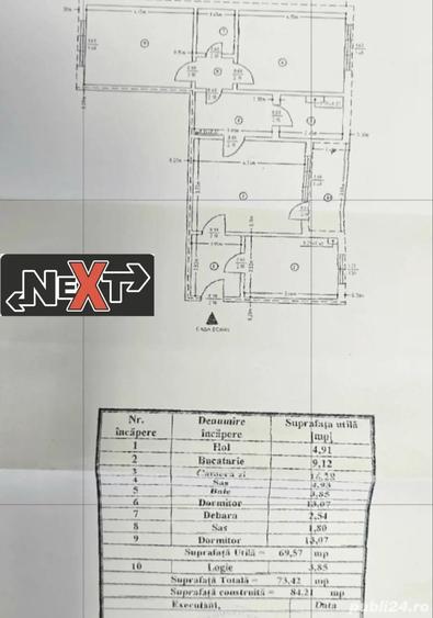 Apartament cu 3 camere central mobilat - 4