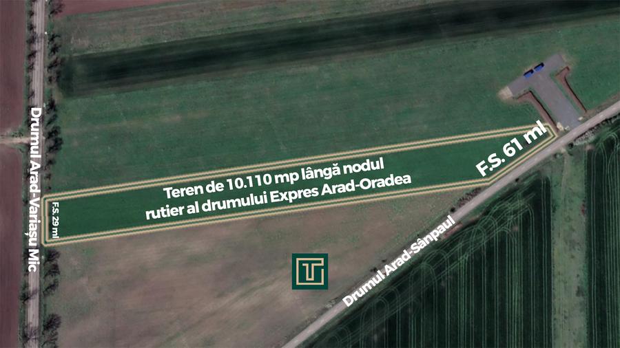 Teren strategic de 45115 mp, lângă viitorul nod al Drumului Expres Arad-Oradea - 2