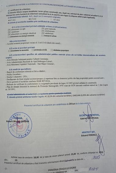 Teren construcții, vedere frontala la mare și Certificat Urbanism - Eforie - 8