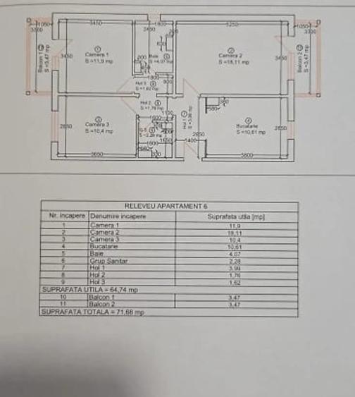 Apartament 3 camere-etaj 2-decomandat-complet renovat-mobilat si utilat-Lipovei - 1