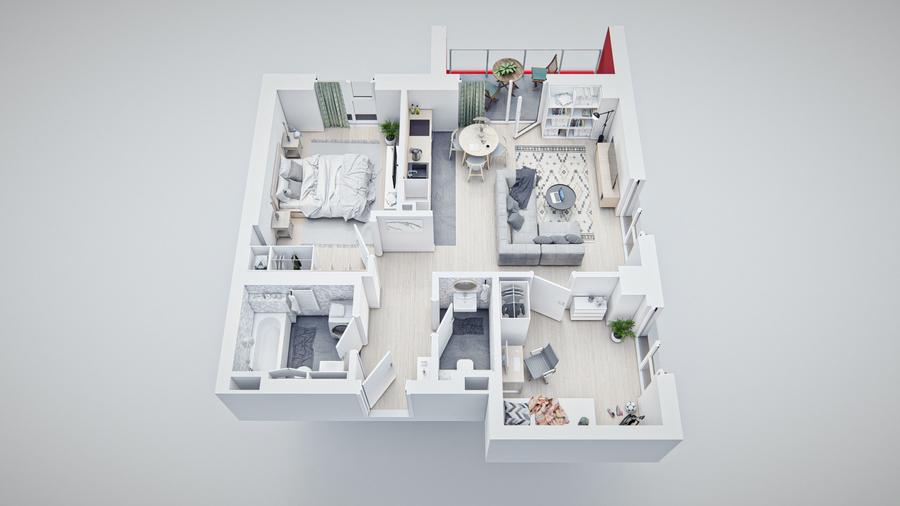Apartament 2.5 camere, Vivalia Grand V8, #nZEB energy building - 1