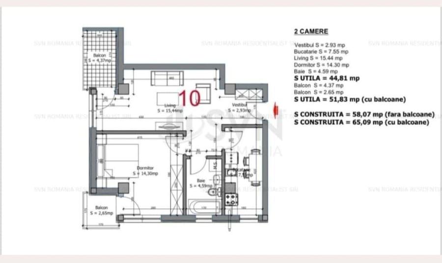 Apartament cu 2 camere în Ultracentral
