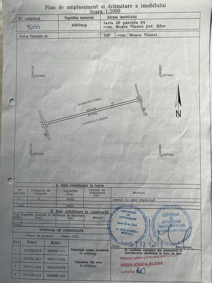 Teren Caciulati Moara Vlasiei 4900 mp 4 mp - 1
