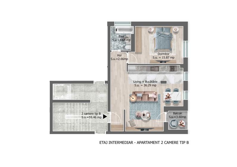 Apartament 2 camere / Boutique / Lacul Tei - Pipera / Strada Petricani - 5