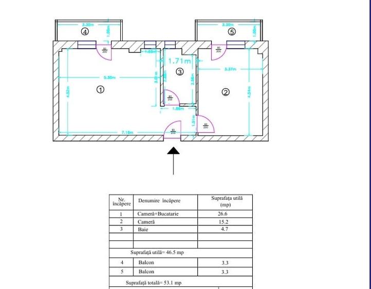 Ozana | 2 Camere | Metrou 12min | Centrala | Parcare | 2 Balcoane - 18