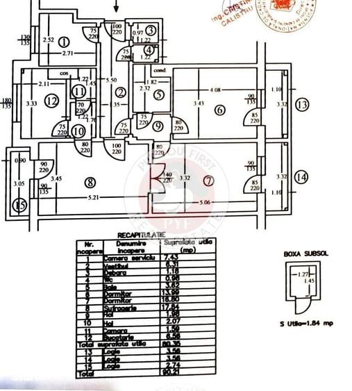 Kogalniceanu | 4 camere | U3 | Dec | B12119 - 3