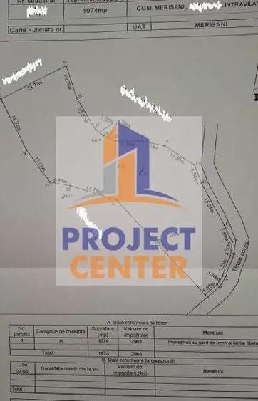 Teren intravilan Merisani, suprafata = 1974 mp - 1
