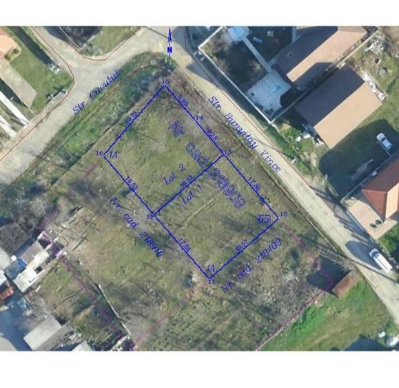 Vand 2 loturi teren de 350 mp/parcela, zona Oncea, str Bunytai Vince - 10