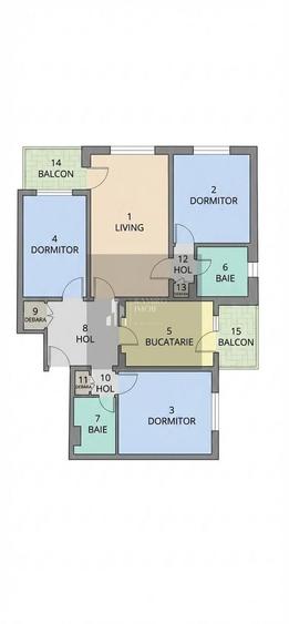 Apartament 4 camere, decomandat.  Piata Rahova - 11