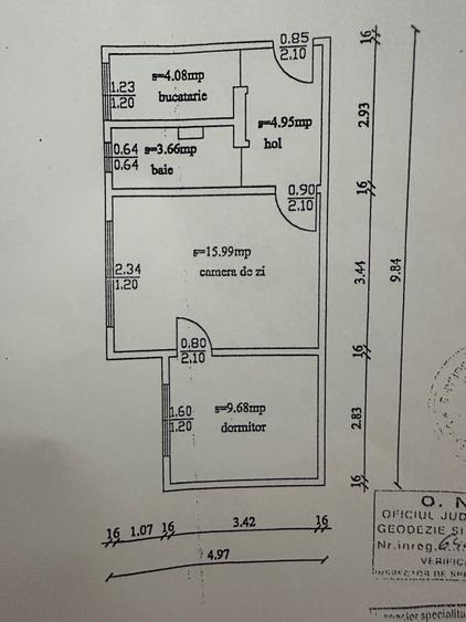 Apartament cu 2 camere semidecomandat în Nord