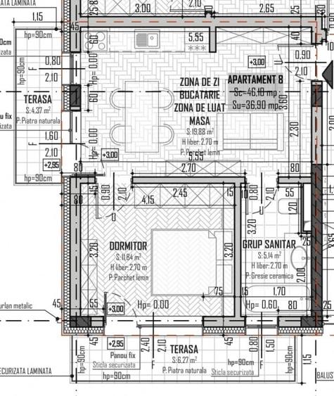Apartamente  2 camere semifinisate , - 4