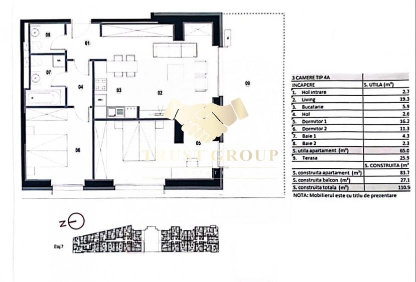 Apartament 3 camere Barbu Vacarescu-Floreasca - x2 parcari x2  boxe - 17