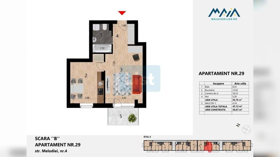 Comision 0!Vanzare apartament cu 1 camera in cartierul Zorilor - 2