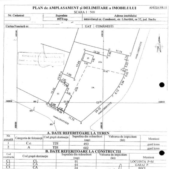 Casă individuală cu 3 camere cu Teren 1095 Mp în Central