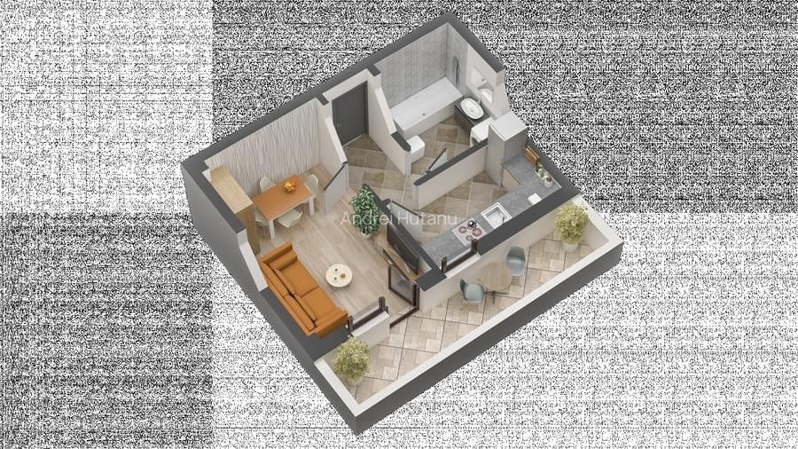 APARTAMENT 1 CAMERA, 30.35 MP UTILI, PARTER, PLATOU GALATA