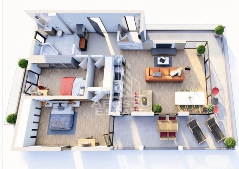 Apartament cu 3 camere, terasa 14 mp, bloc nou, zona Girocului - 1