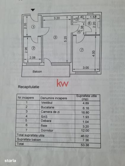 Apartament cu 2 camere semidecomandat în Alexandru cel Bun