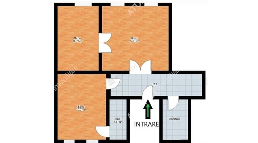 Spatiu birouri renovat cu 3 camere la parter pe Bld.Victoriei Sibiu - 4