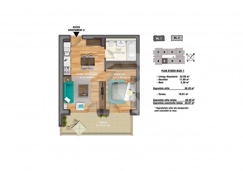 Studio superb New Times Residence + loc de parcare subteran - 10