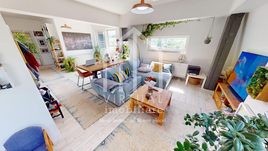 Penthouse cu 3 camere, 89mp utili si terasa 118mp, mobilat, Cisnadie - 1