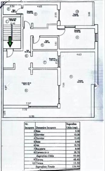 Apartament cu 3 camere în Sud