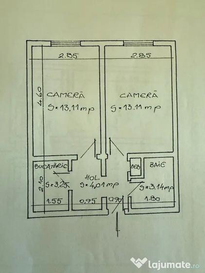 Apartament cu 2 camere decomandat în Central