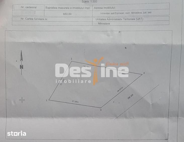 Teren de 650 mp, în Miroslava