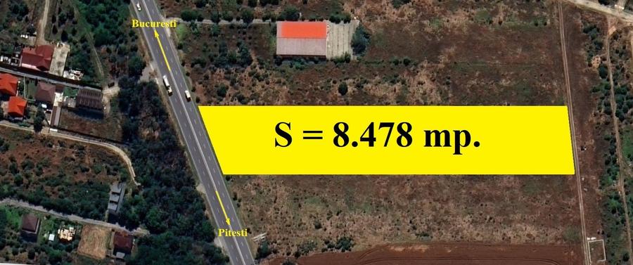 Tartasesti - stradal, 8.478 mp. teren intravilan cu deschidere de 33 m. la DN 7 - 5