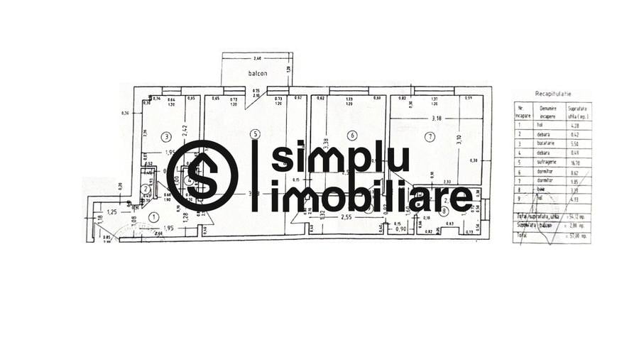 Apartament cu 3 camere semidecomandat în Rovine