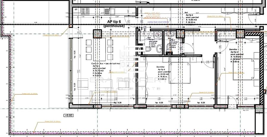 Penthouse 3 camere- 100mp- terasa 76 mp -la cheie- zona Veterani Sibiu - 12