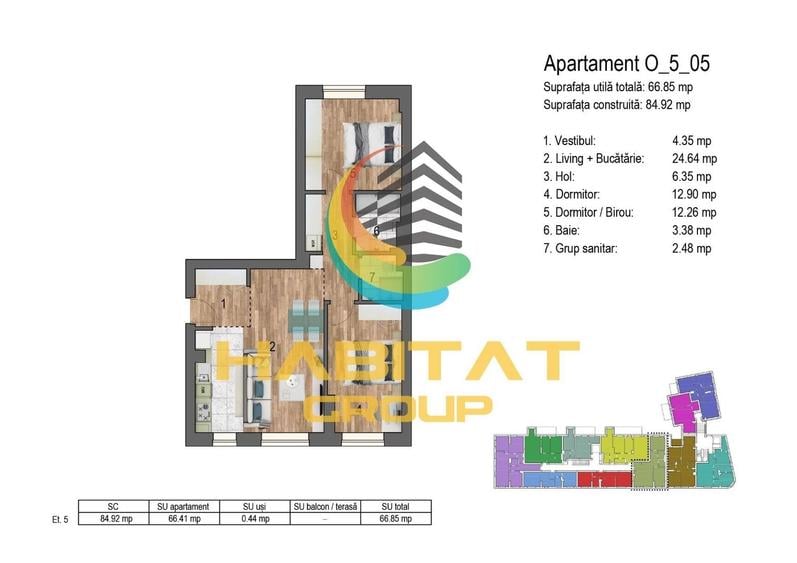 3 camere Timpuri noi 66.85 mp investitie la 9 min metrou - 5