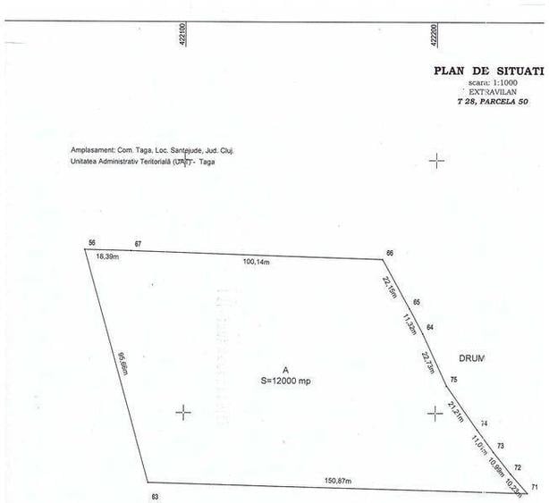 Teren de 70000 mp, în Țaga