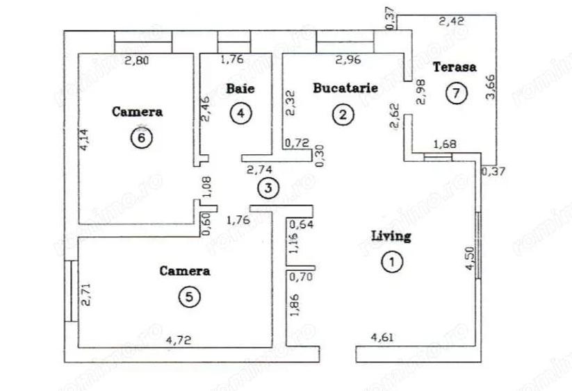Apartament 3 camere, 60 mp utili - Dumbravita, zona Cora - 1