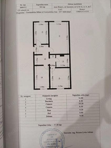 Apartament 3 camere zona foarte buna Scriitorilor doua apartamente pe palier bloc 4 etaje - 6