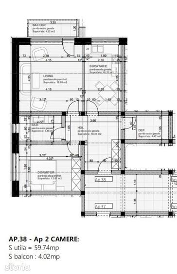 Apartament 2 camere, 60 mp - 1