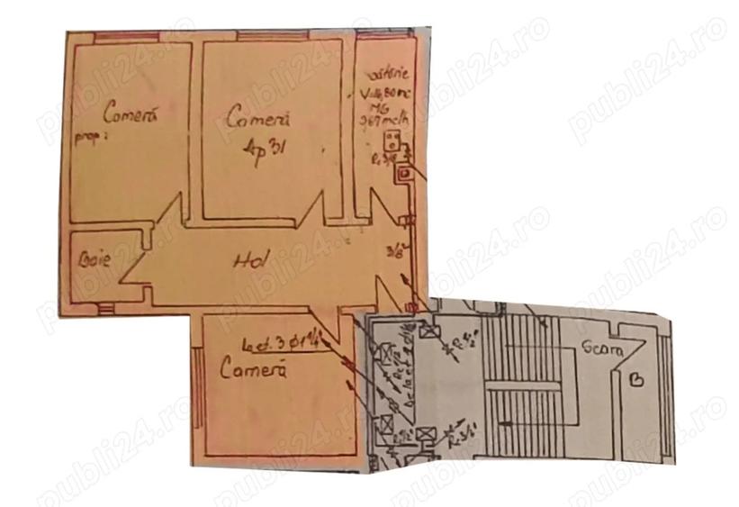 Apartament 3 camere, decomandat, de vanzare zona ultracentrala, Hunedoara (Centrul Civic) - 9