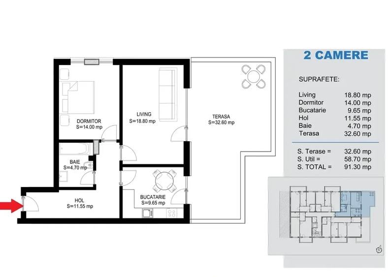 Apartament 2 Camere Terasa 14 min metrou Nicolae Teclu - 2